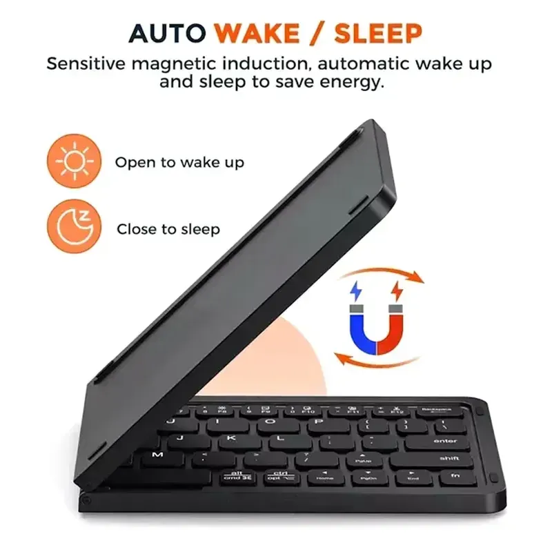 Складная  портативная мини Bluetooth-клавиатура B023 для Android, IOS, Windows (eng/ru) Black,67 клавиш Одесса - изображение 3