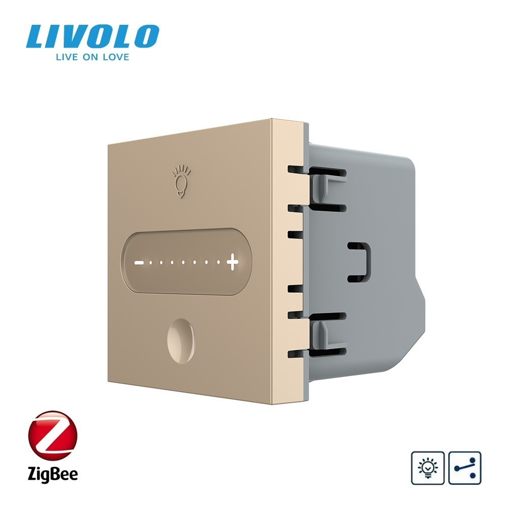 LIVOLO Розумний сенсорний димер LIVOLO, золотий, прохідний / перехресний, ZigBee, 2А 230В, без Коломия - фото 7