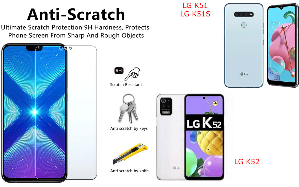 Защитное стекло NeoGlass для LG K51, LG K51S, LG K52 – ультрапрозрачное и устойчивое Киев - изображение 1