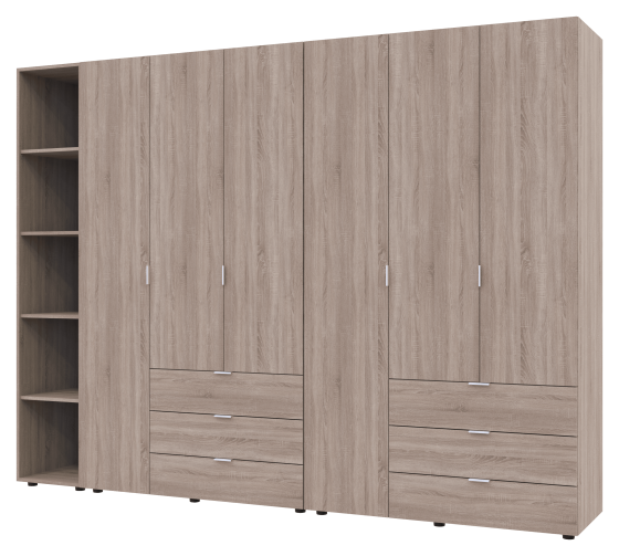 Комплект шкафов для одежды Doros Гелар (3 шт.) 270,6х49,5х203,4 см Дуб сонома (DRS-011162) Днепр