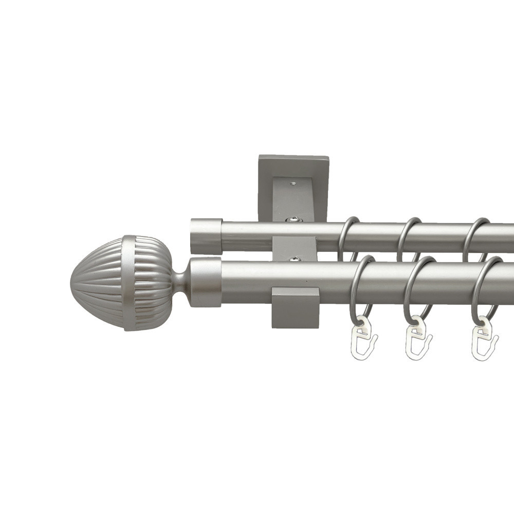 Карниз Orvit Одеон металевий дворядний техно гладка труба кільце металеве Сатин 25\19 мм 300 см (00-00026416) Львов - изображение 1