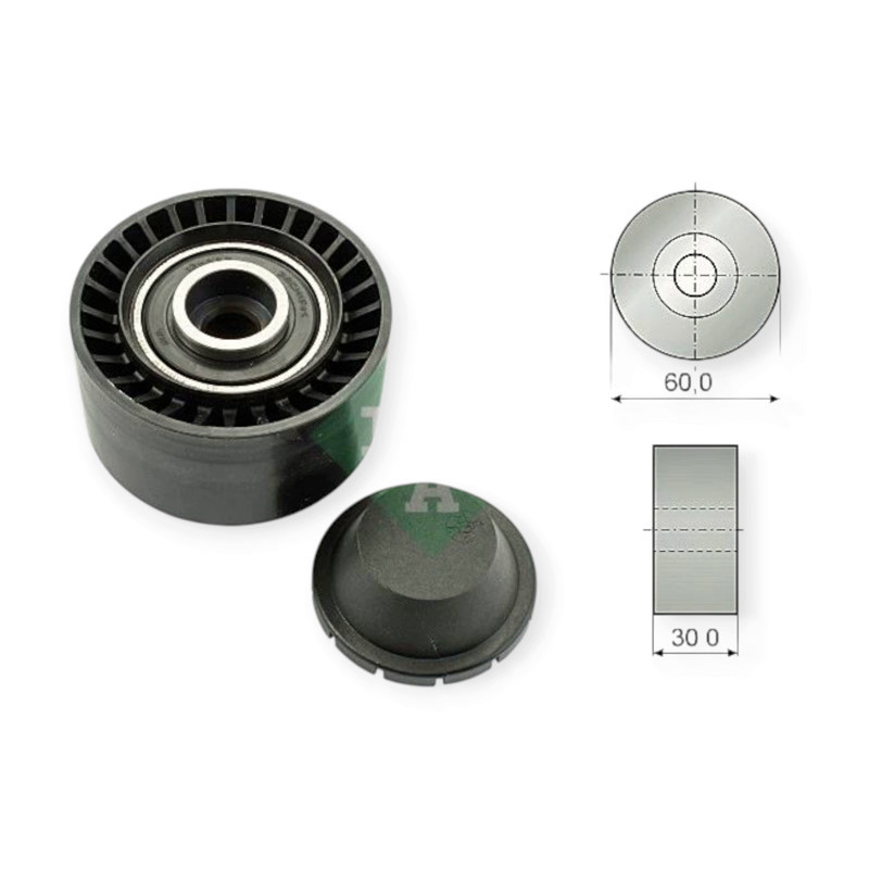 Ролик натяжний Citroen Berlingo 1.6HDI 96- (паразитний) (d60x30x10) генератора Мукачево - фото 1