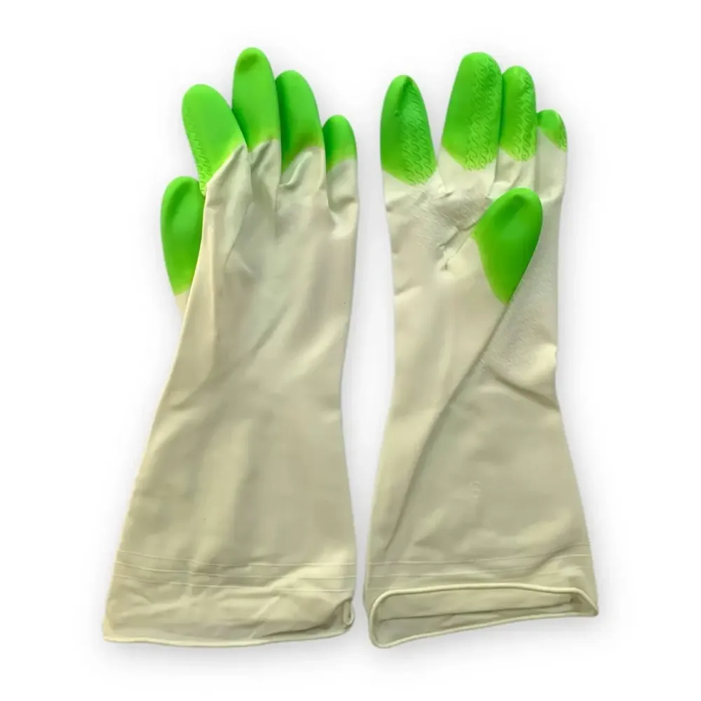 Гумові господарські рукавички Дельфін латексні водонепроникні з внутрішнім напиленням Харків - фото 4