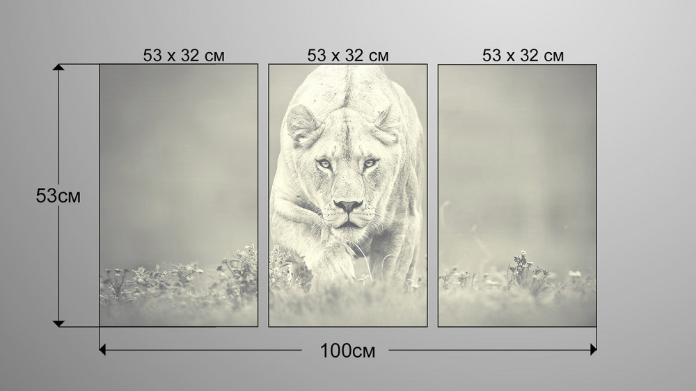 Модульная картина Природа Тигр (53x100см)  Аrt-207_3А Киев - изображение 3