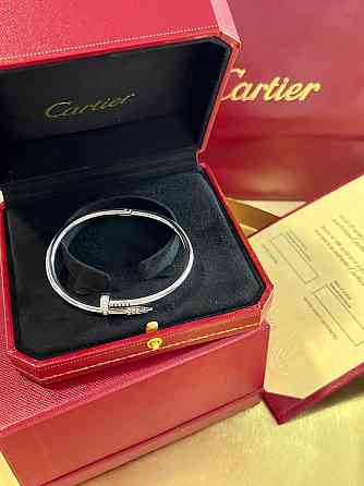 Cartier браслет цвях  |  Покриття білим золотом  |  З цирками на шляпці  |  Стильна класика Одеса