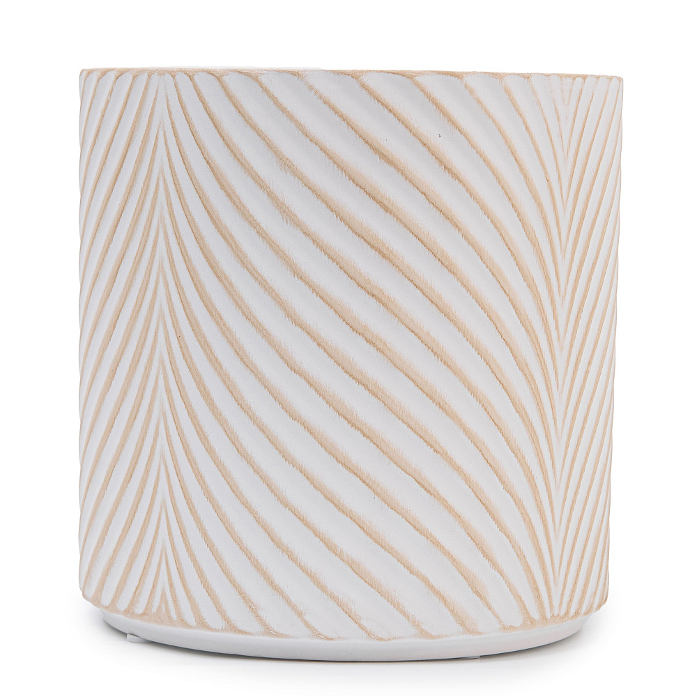 elemi Кашпо для квітів керамічне elemi "Листок" (білий + бежевий) 13" круглий 1,3 л Коломыя - изображение 6