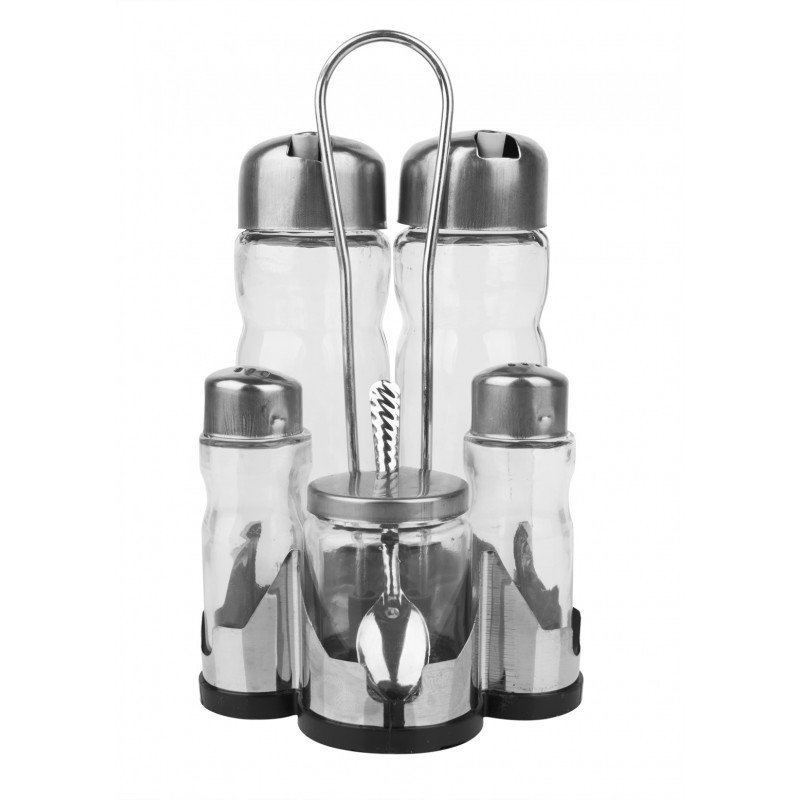 Спецовница UNIQUE UN-1604, 5шт: компактность, стильный дизайн, 5 ёмкостей из нержавеющей стали Одесса - изображение 1