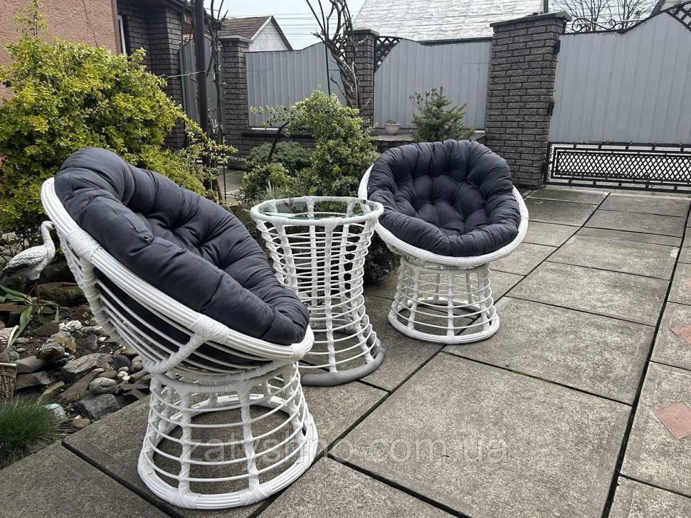 Меблі ротангові вуличні білі Київ - фото 2