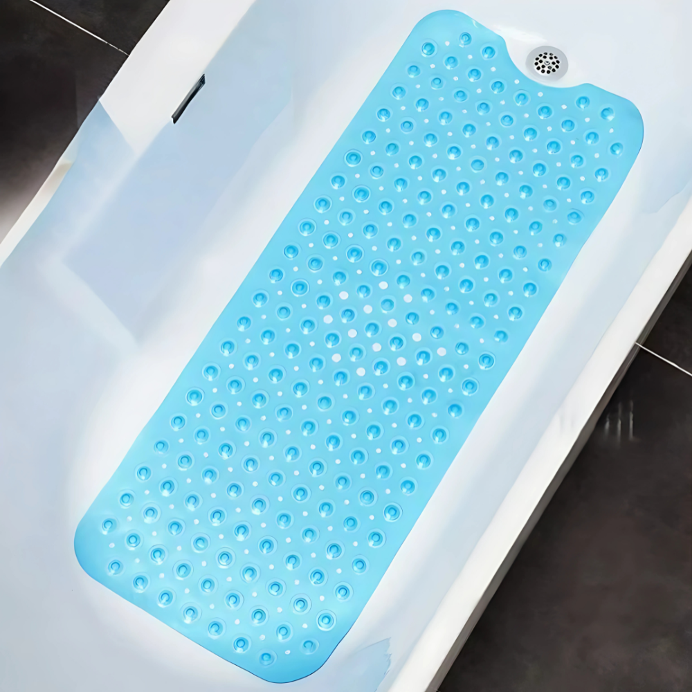 Коврик для ванной комнаты и душа атискользящий,для тела массажный силиконовый с присосками,синий, 40х100 см Каменец-Подольский - изображение 1