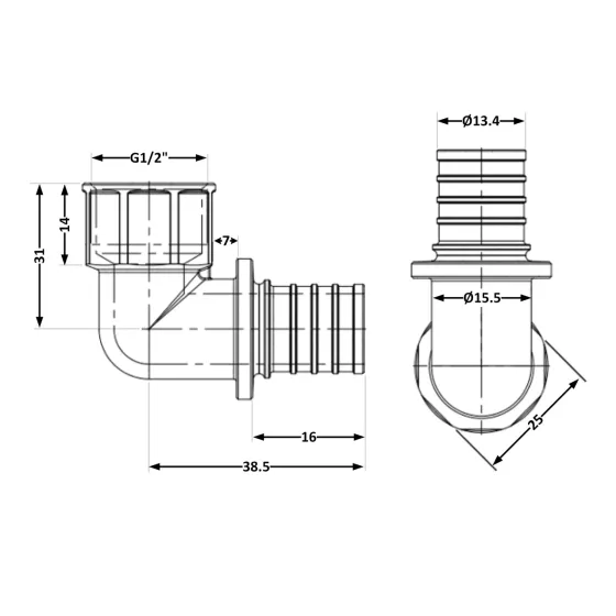 Угол натяжной Icma №1037 d16х2,2-1/2