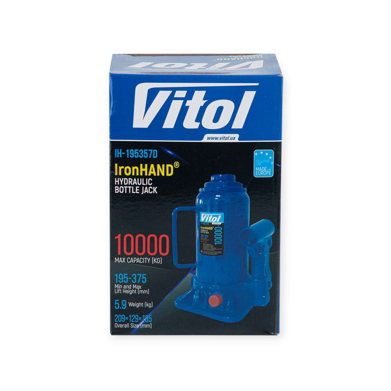 Домкрат гідравлічний 10 т, 195-375 мм (коробка) Iron Hand Мукачево - фото 6