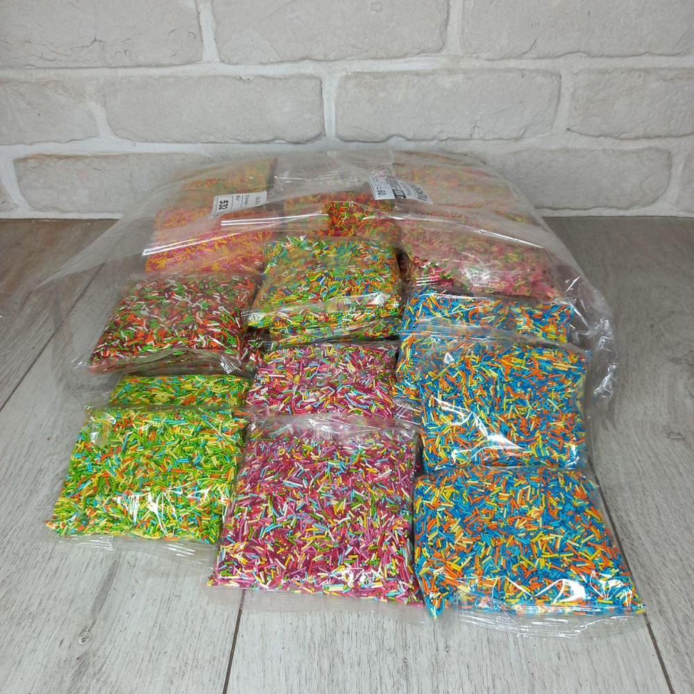 Посипка кондитерська цукрова різнобарвна «Палички» Наволода мікс, 100 г для декору випічки Харків - фото 9