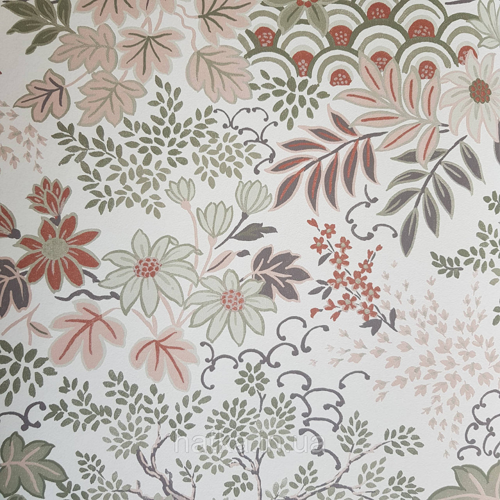 Обои флизелиновые эко Rasch Salisbury 0.53х10 цветы полевые листья 53338 Киев - изображение 1