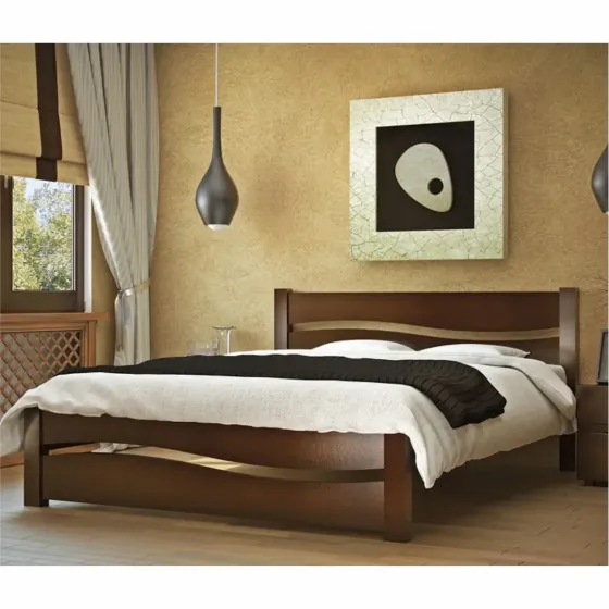 Дерев'яне двоспальне ліжко   Хвиля. Харків