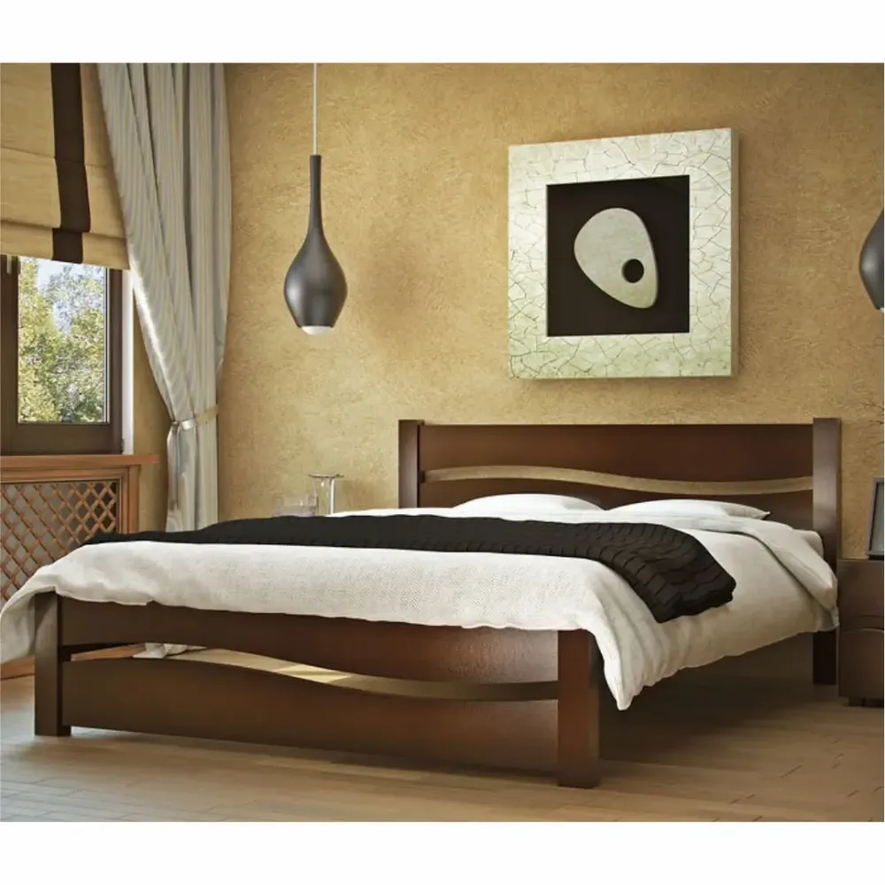 Деревянная двуспальная кровать Волна. Харьков - изображение 3