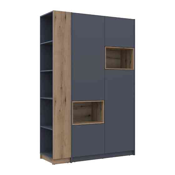 Шафа для одягу з нішою та етажеркою Doros Дейл Графіт/Дуб Евок 2 ДСП 143.2х52х220 DRS-011734 (42005154) Львів