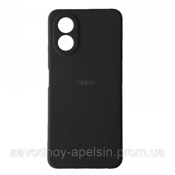 Oppo A18 A38 Силіконовий чохол мікрофібра (чорний) Одеса - фото 1