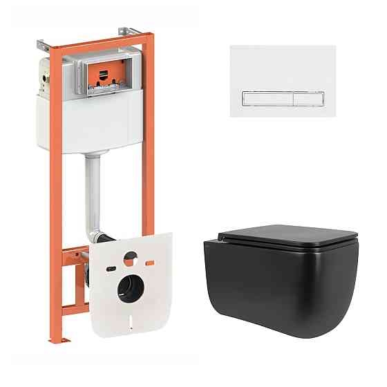 Готовое решение Qtap для ванной комнаты: подвесной унитаз Gemini Ultra Quiet 530х365х373 + комплект инсталляции Nest 4 в 1 Киев