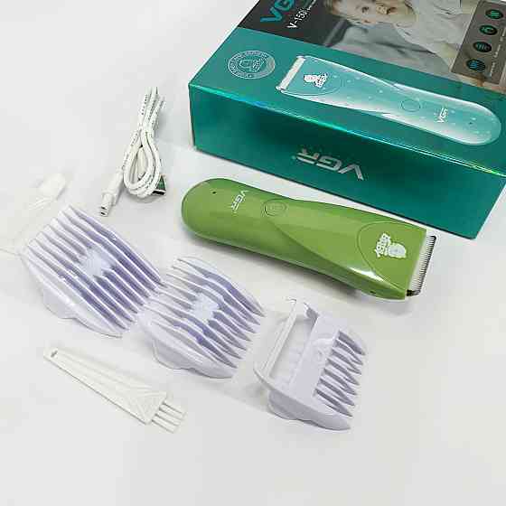 Дуже тиха бездротова машинка для стрижки волосся дітей VGR V-150 з насадками. Колір: зелений SH-62 Івано-Франківськ