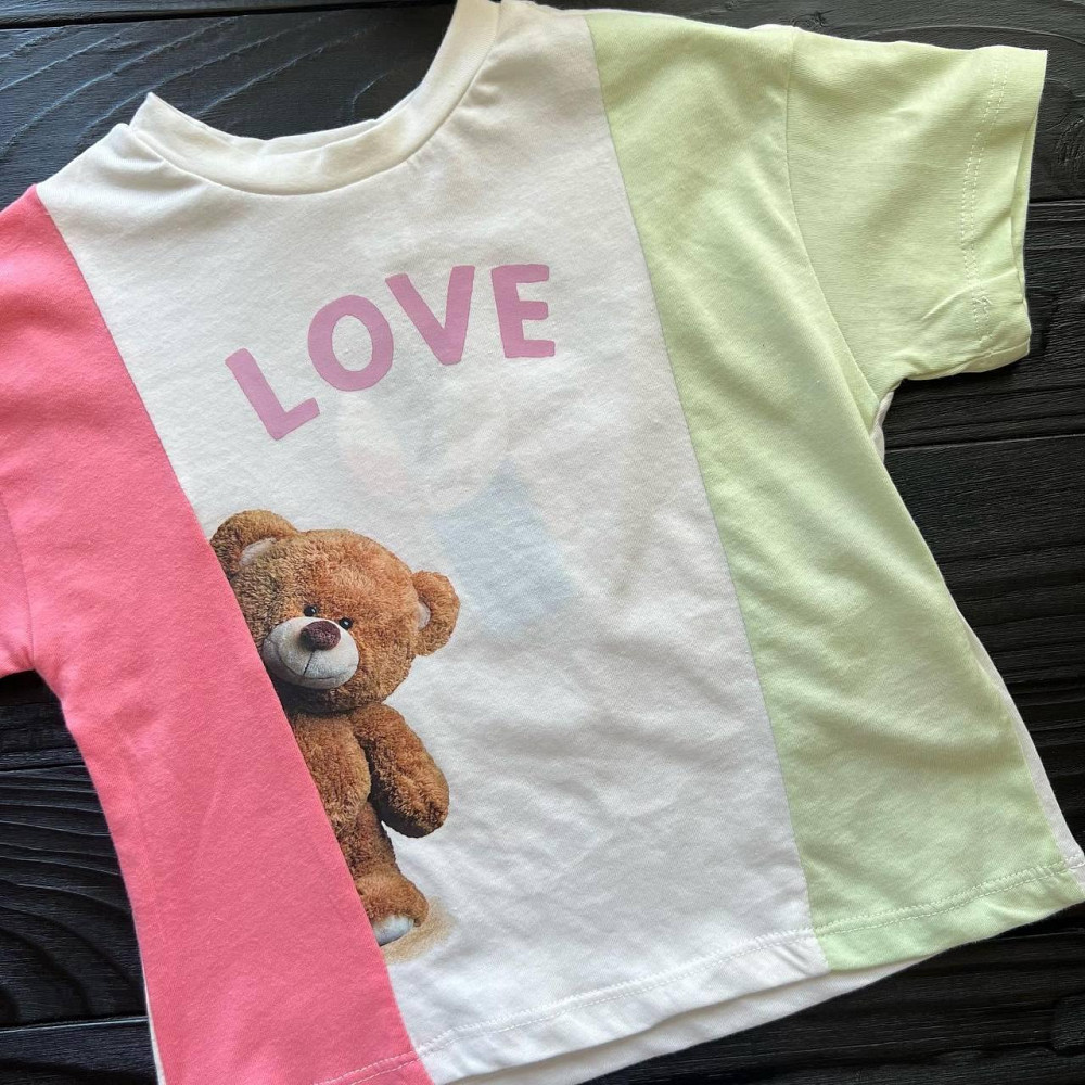 Дитячий Літній Костюм для Дівчинки Футболка з Ведмедиком LOVE та Шорти LC Waikiki 9-12міс (74-80см) пакунок Киев - изображение 3