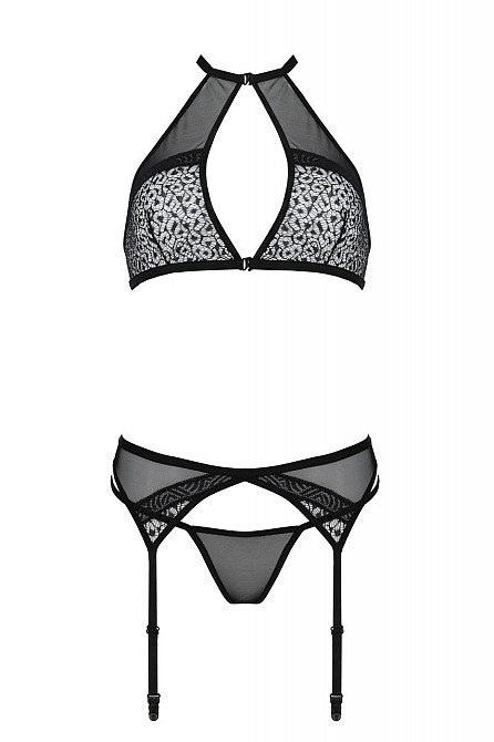 Комплект белья с поясом для чулков SATARA SET black S/M - Passion Sex Aura Киев - изображение 3