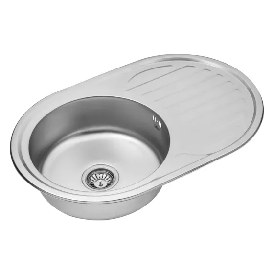 Кухонная мойка с нержавеющей стали Kroner KRP Satin - 77х50 (0.8 мм) Киев