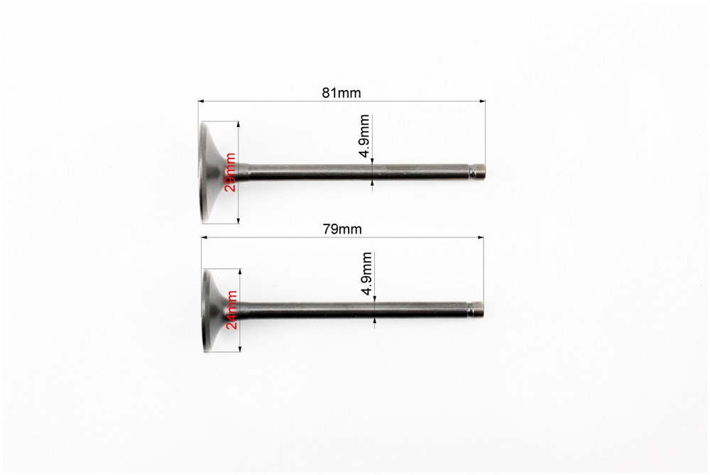 Клапан впускний (d=29; h=80,5), випускний (d=24; h=79) к-кт 150cc Keeway Київ - фото 2