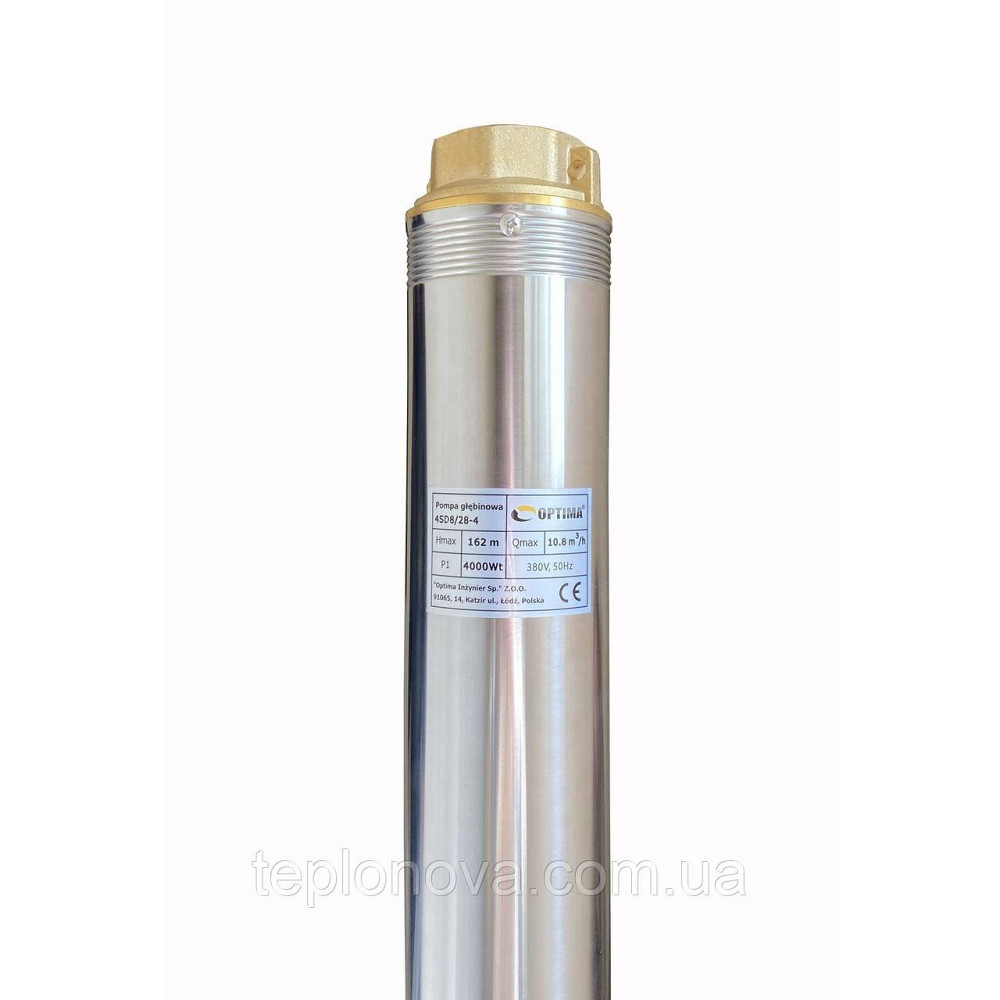 Насос свердловинний із підвищеною вуст-тью до піску OPTIMA 4SD 8/28 4,0 кВт 162м 3-файний Чернівці - фото 4