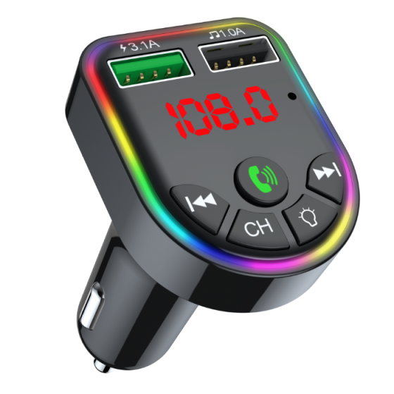 FM-модулятор Bluetooth V5.0+EDR чорний Havit HV-FM810BT Житомир