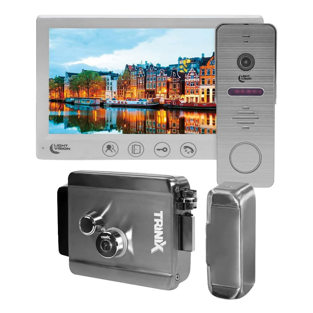 Комплект відеодомофона Light Vision з електрозамком: домофон 7" AMSTERDAM FHD White, відеопанель 2Mp RIO FHD Grey, Київ - фото 11
