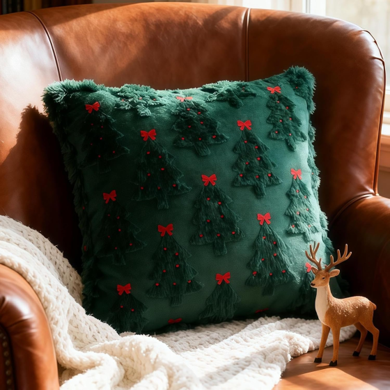 Декоративні наволочки з 3D-ефектом об'ємної ялинки 45x45см 2шт Луцк