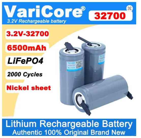 Аккумулятор 32700 VariCore LIFE-PO4 6500mAh 3.2V (VC-3265) N под пайку 55A Серый Винница