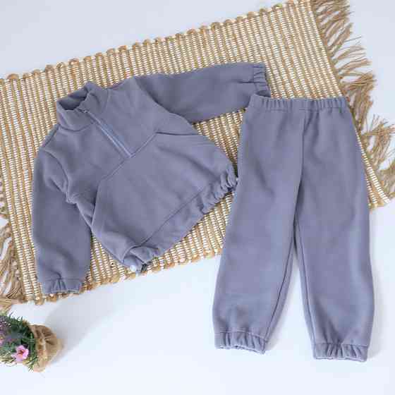 Дитячий теплий костюм (толстовка + штани) Світло-сірий 110 Кам'янець-Подільський