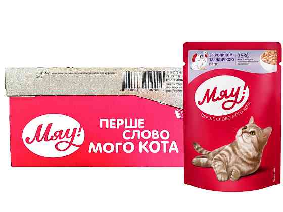 Влажный корм Мяу! для взрослых кошек 