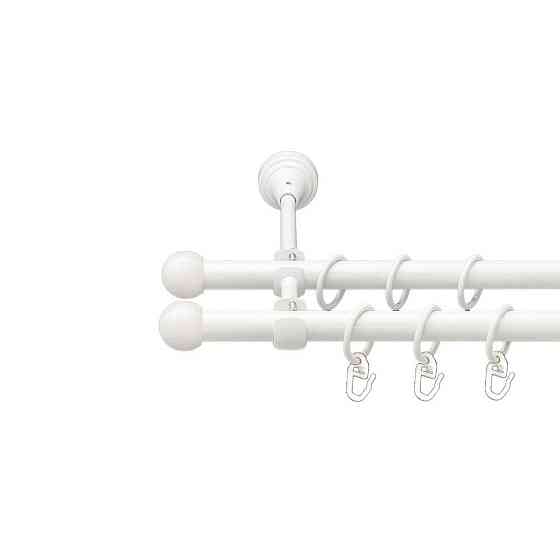 Карниз Orvit Куля Болонь металевий дворядний відкритий гладка труба кільце металеве Арктіс 16\16 мм 300 см Львов