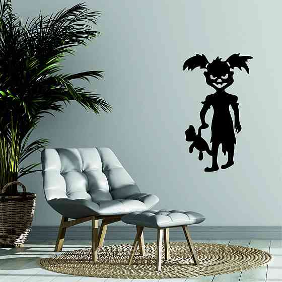 Декоративне настінне Панно «Сілует дітей. Гелловін», Декор на стіну 70*41 см, Чорний Київ