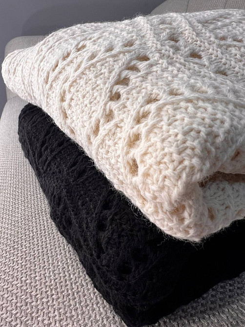 Свитер женский MIX RAY 6772 прозрачный оверсайз ажурная вязка сетка, черный, one size Киев - изображение 20