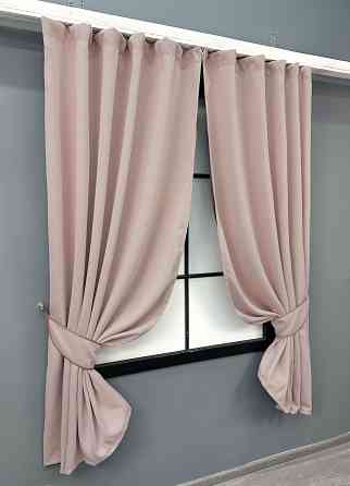 Комплект коротких штор VR-Textil Блэкаут двусторонний Eclipsе № 1793ш Пудровый 130х170 см 2 шт (35-0398) Киев