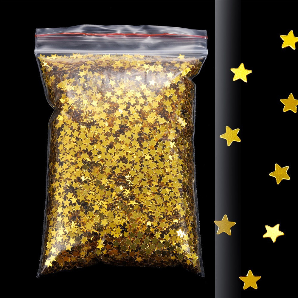 Конфетти на новый год звездочки маленькие 20 г 2 мм золотистый Киев - изображение 1