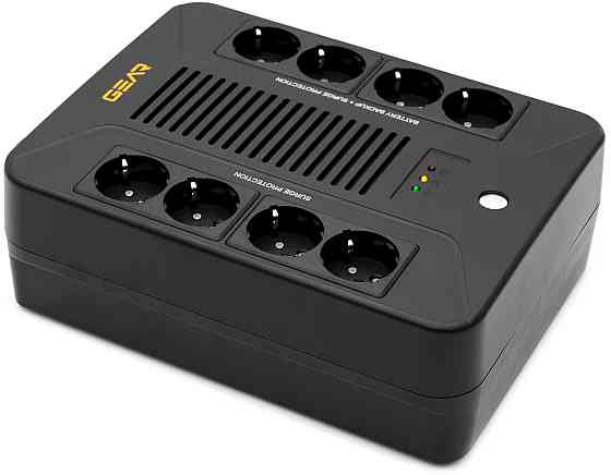 Пристрій безперебійного живлення GEAR, UPS 850VA, 510W, AVR, 8Schuko, plastic case USB+RJ45 (GU-850PLUS6) Київ