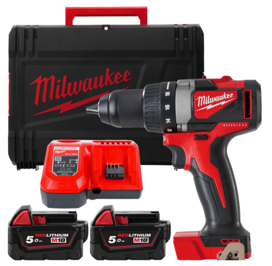 Дрель-шуруповерт аккумуляторный MILWAUKEE, M18 BLDD2-502X, 82Нм (+ заряд.прис., 2акум. Х5Ач, HD кейс) Одесса