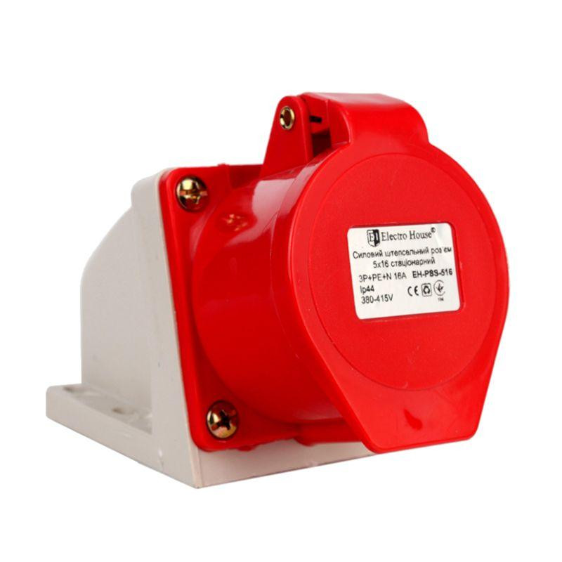 Разъем силовой штепсельный стационарный 5x16 3P+PE+N, 16А, 380-415 В, IP44 Днепр - изображение 1