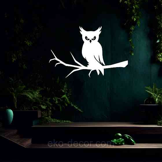 Декоративное настенное Панно «Сова», Декор на стену 110*72 см, Белый Киев