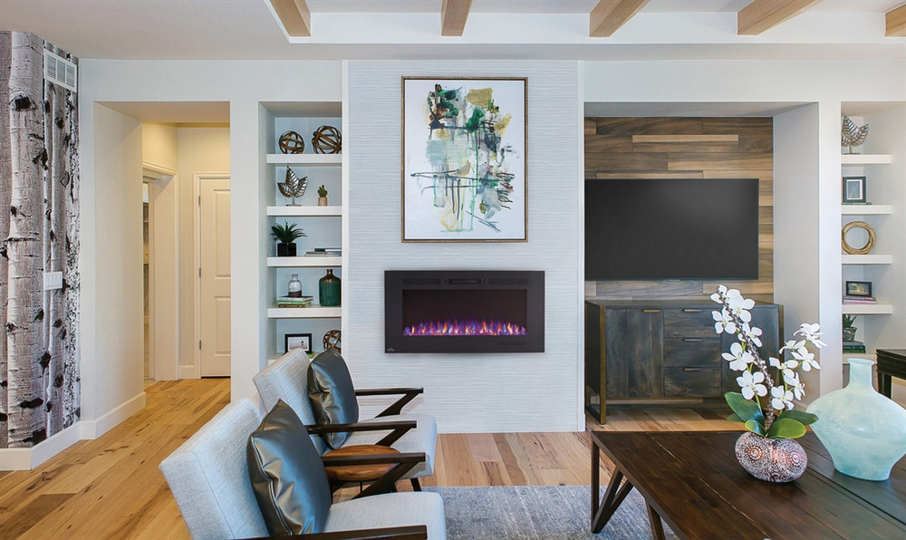 Камін електричний горизонтальний Allure Phantom 42 з металевою сіткою, чорний мат (NEFL42FH-MT-EU) Код: 010734 Ровно - изображение 9