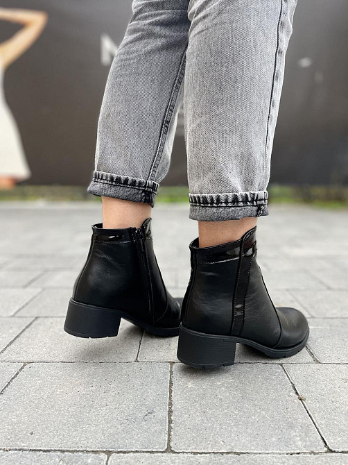 Черевики жіночі HD чорні натуральна шкіра зима висота 10 см обхват 24 см (2098) 38р. Коломия - фото 5