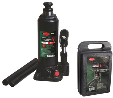 Домкрат пляшковий 6т (h min 216мм, h max 413мм, хіж штоку 127мм) з клапаном, в кейсі Одеса - фото 1