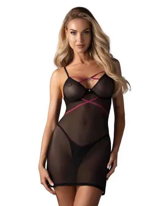 Пеньюар Obsessive Novenes chemise & thong XS/S Львов - изображение 1