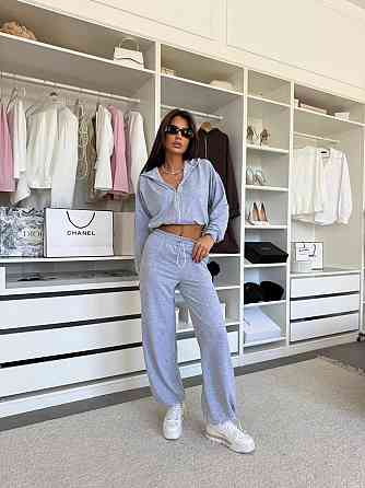 Женский прогулочный костюм двойка: зип худи и штаны двунитка Меланж, 46/48 Одесса