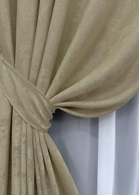 Комплект готових штор VR-Textil Жакард Sultan XO № 1284ш Золотистий 150х290 см 2 шт (33-1275) Київ - фото 5