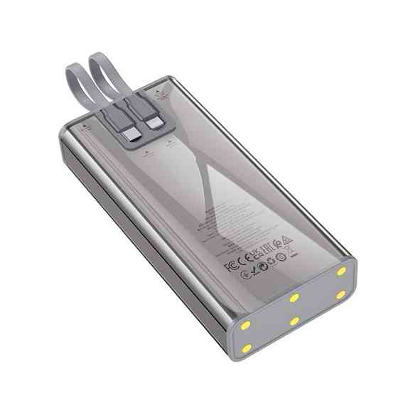 Зовнішній акумулятор HOCO J104A Discovery edition 22.5W fully compatible power bank with cable(20000mAh) Gray Київ